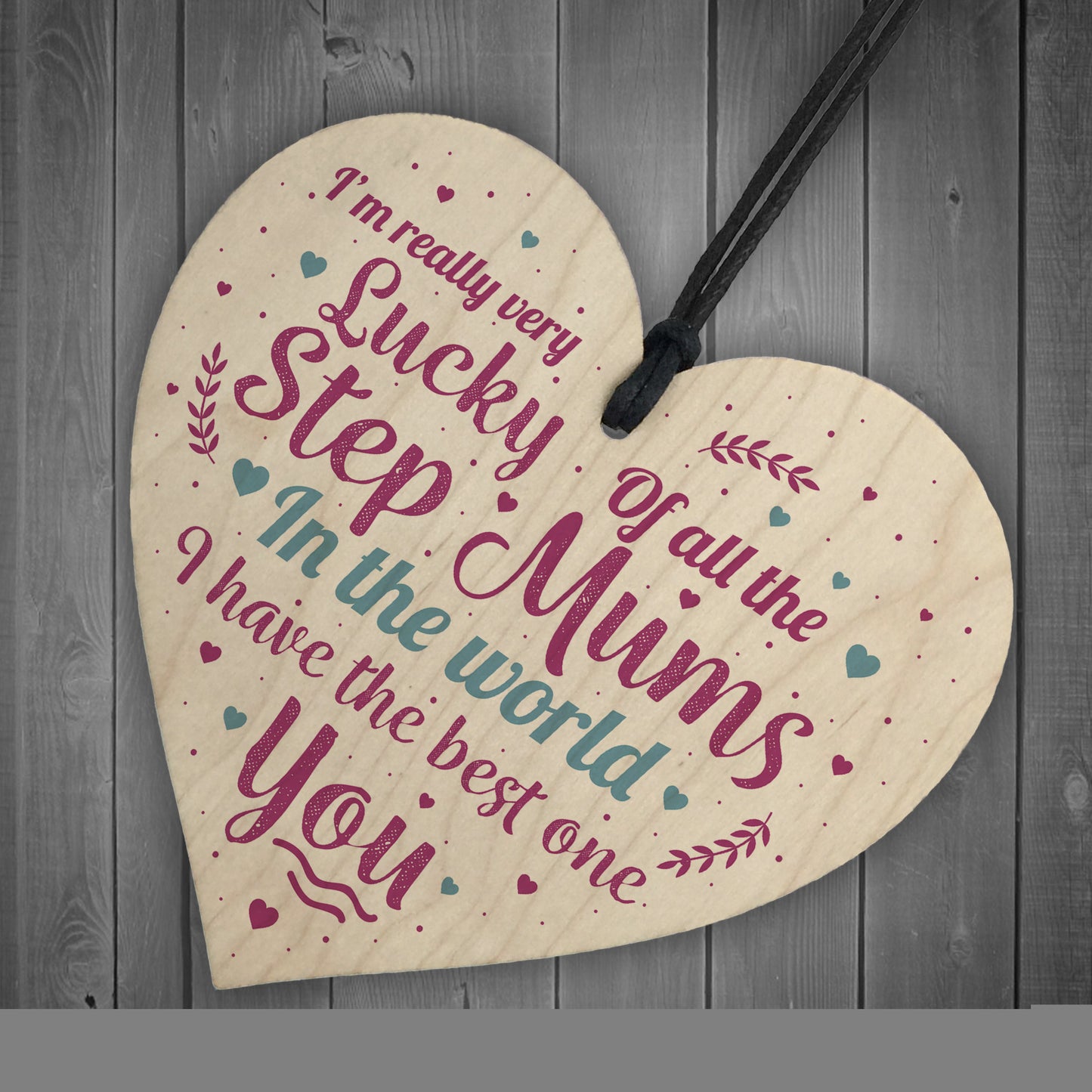 STEP MUM Thank You Gift Wooden Heart Mum Mummy Christmas