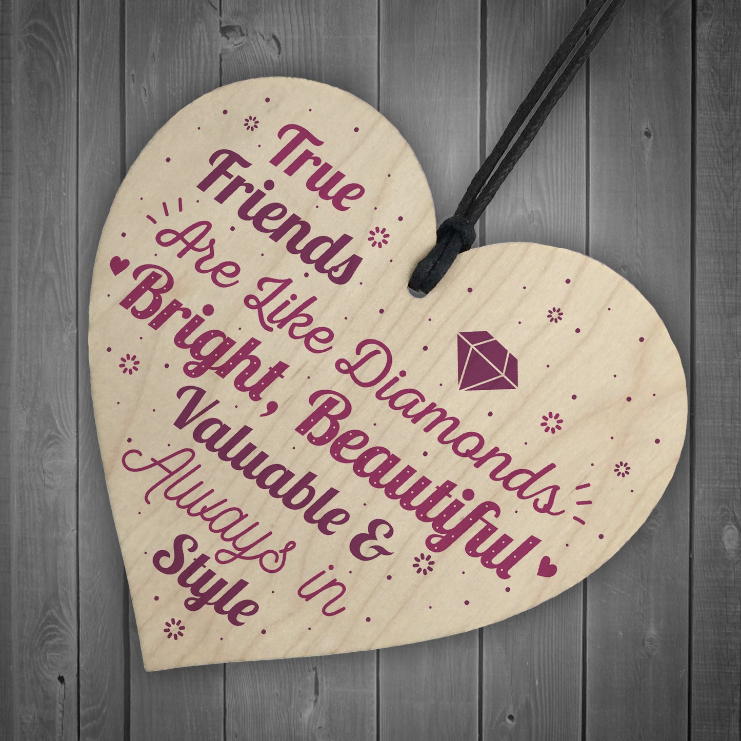 True Friends Friendship Gift Handmade Wooden Heart Birthday Gift