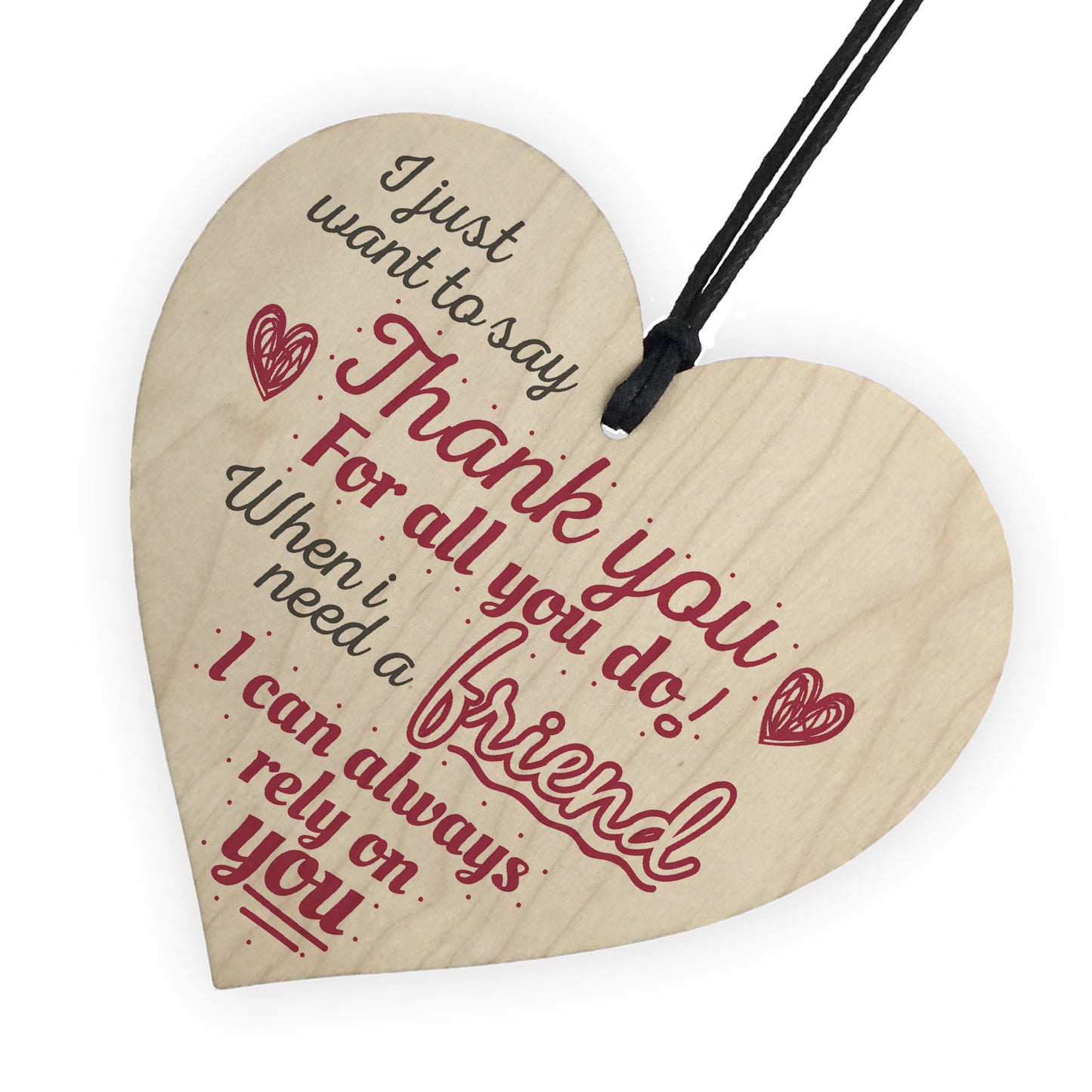 Best Friend Friendship Thank You Gifts Wooden Hanging Heart