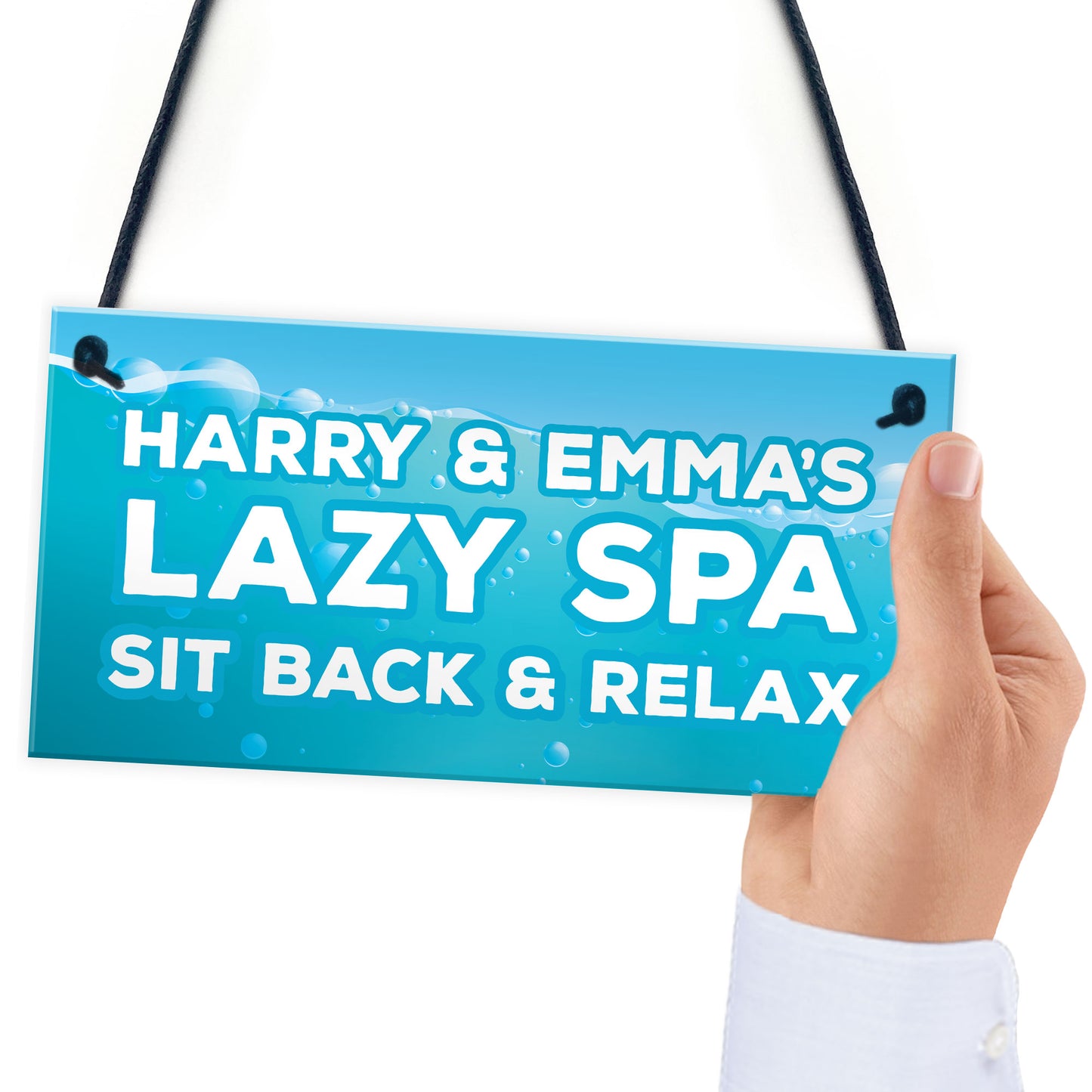 Lazy Spa Sign Hanging Plaque Personalised Hot Tub Sign Garden