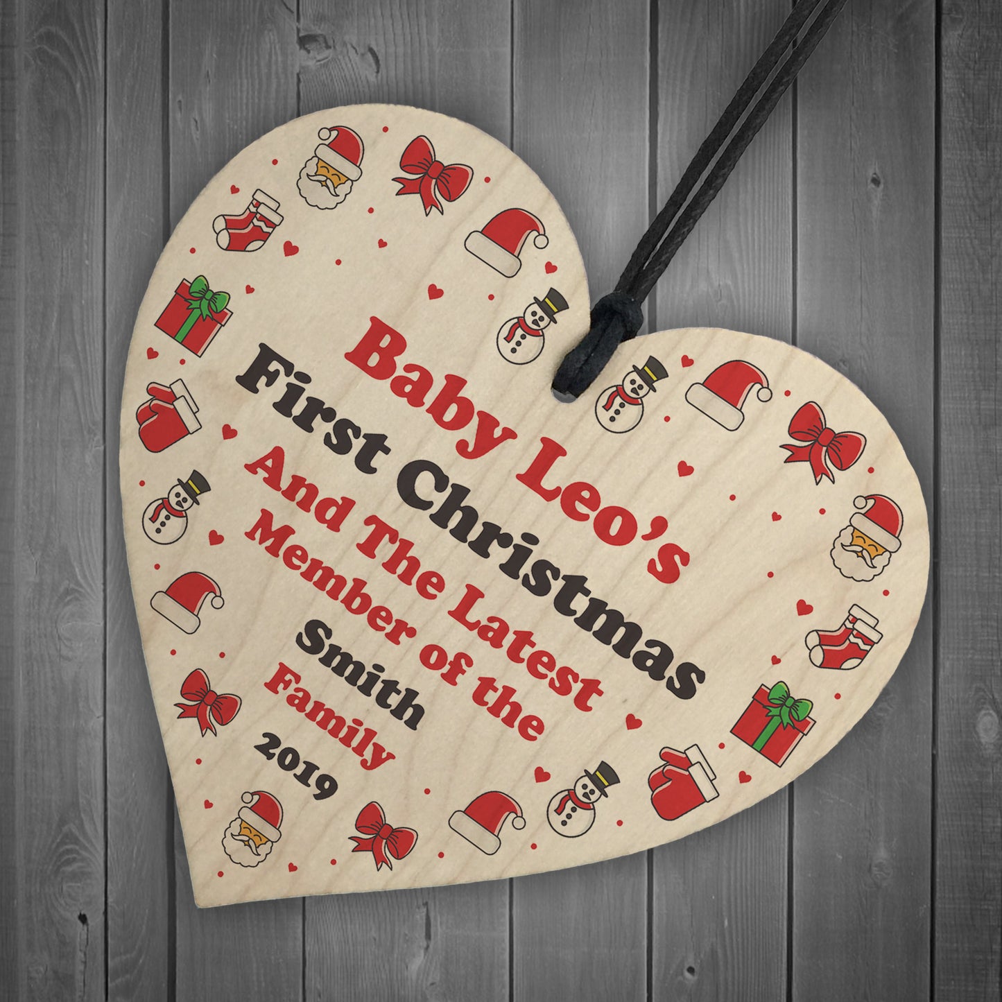 Babys First Christmas Tree Decoration Personalised 1st Christmas