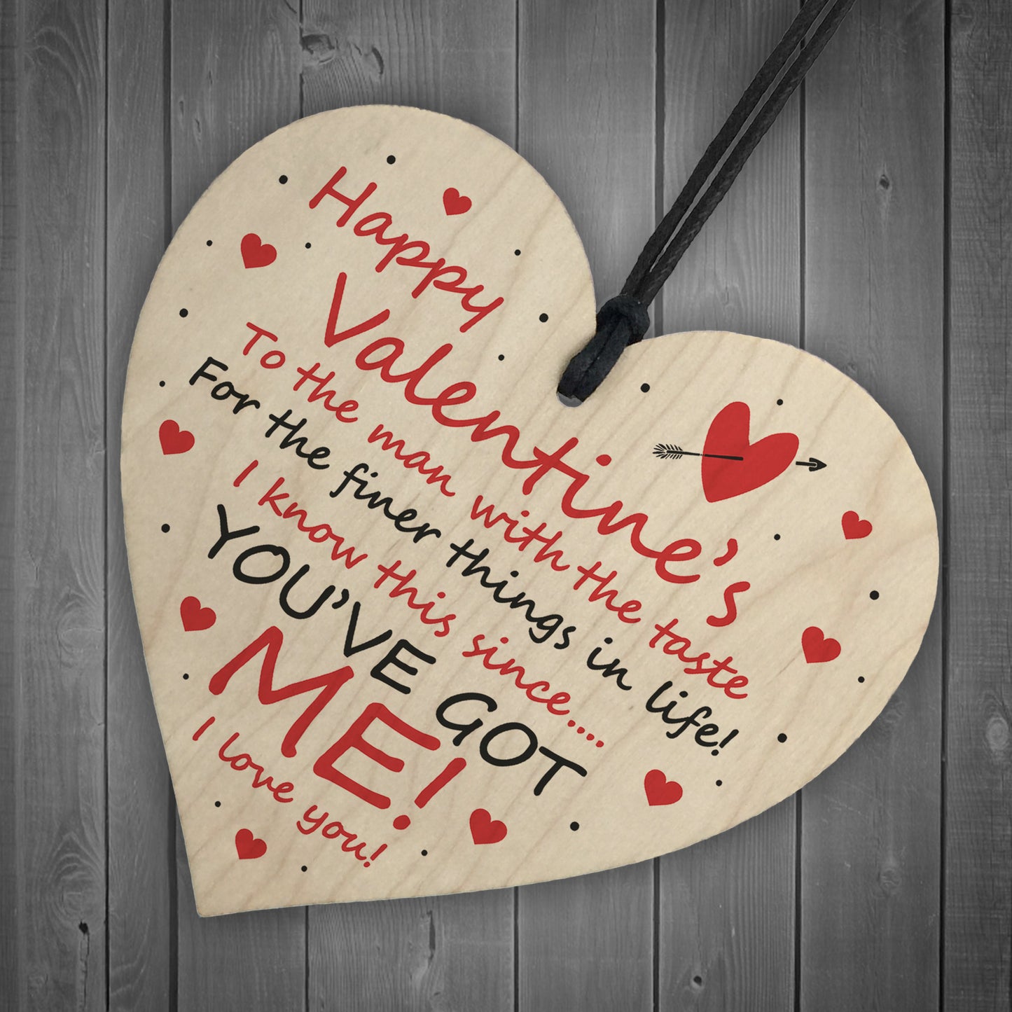 Funny Valentines Day Gift For Him Boyfriend Husband Wood Heart
