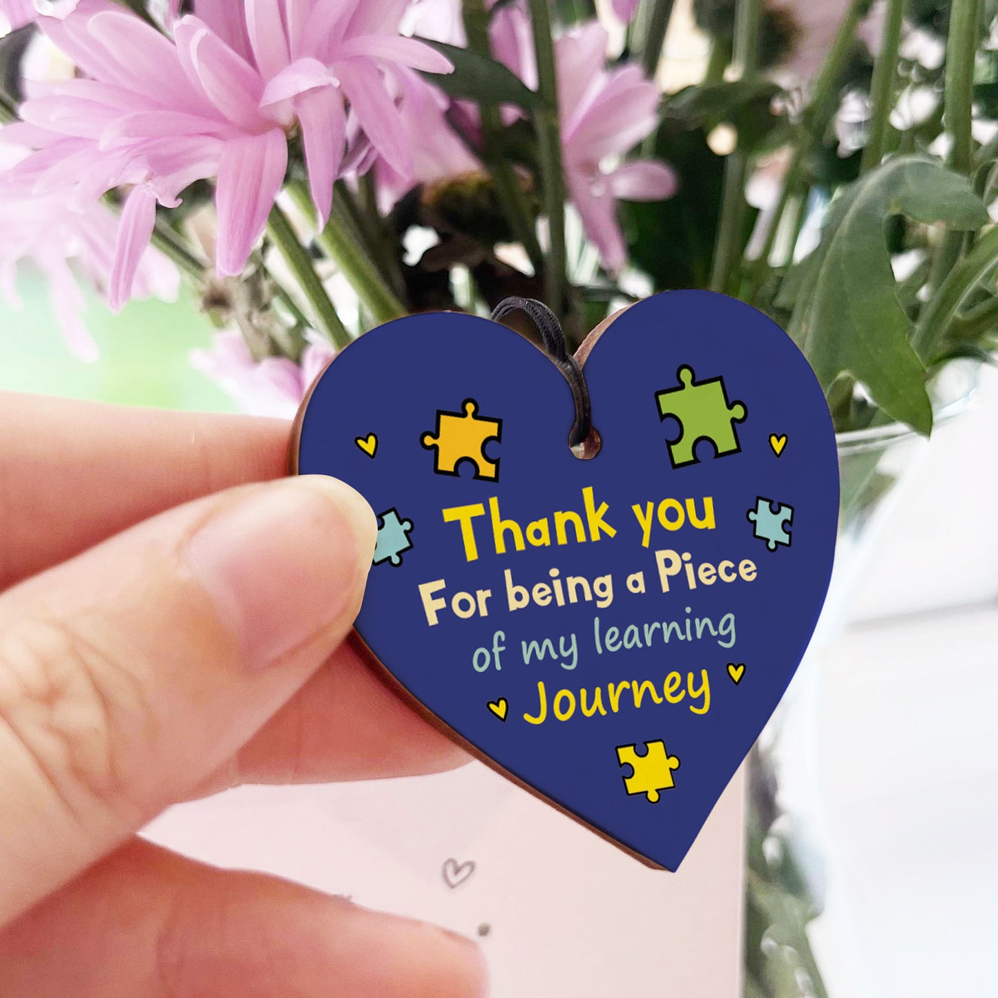 Thank You For Being A Piece In My Learning Journey Wood Keyring
