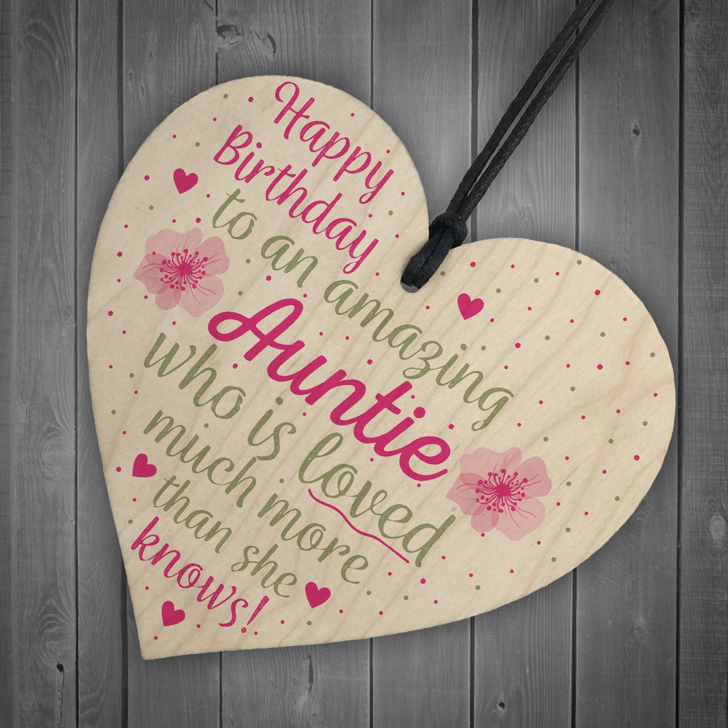 Birthday Gifts For Auntie Thank You Wooden Heart Plaque Sign
