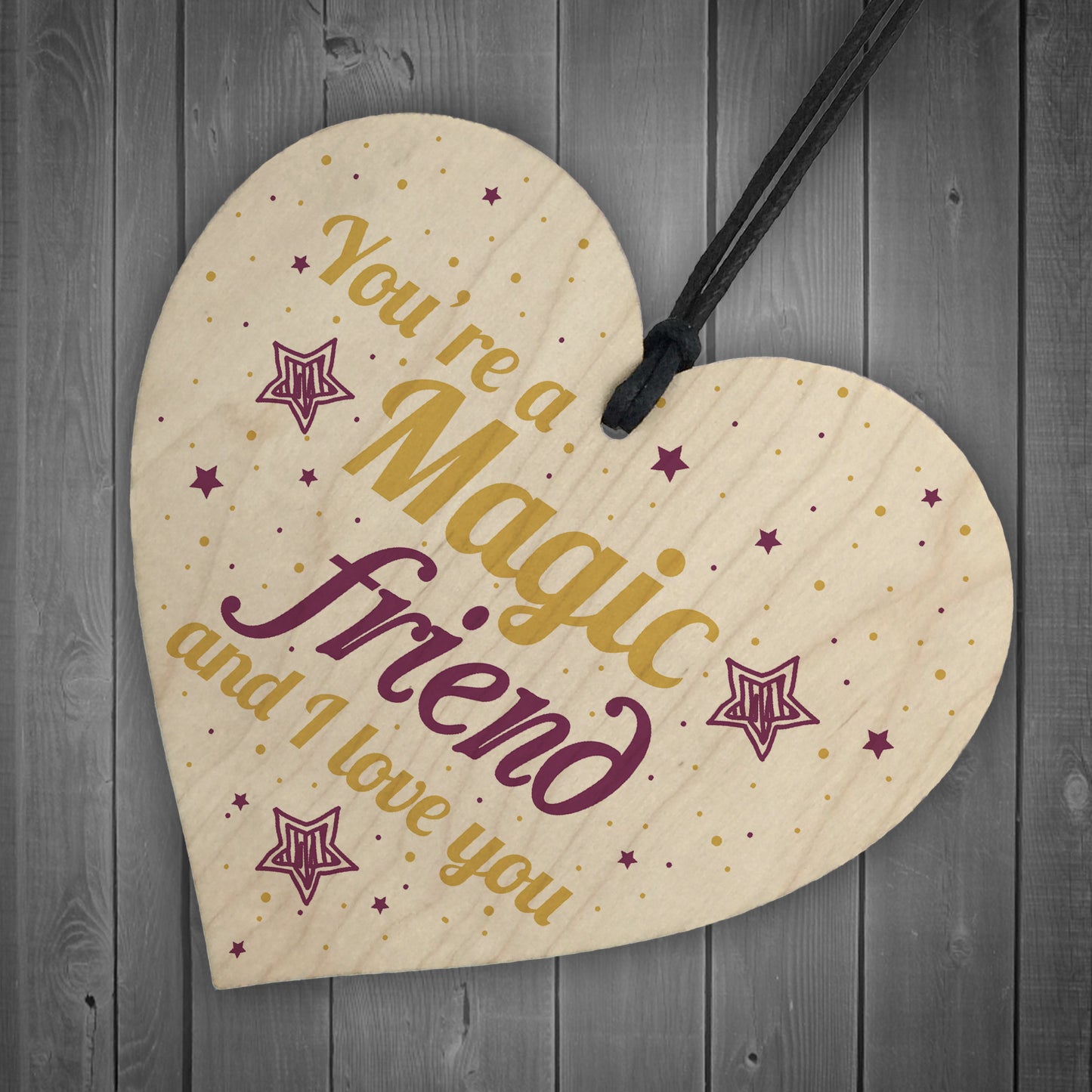 FRIEND Sign Inspirational Wooden Heart Plaque Friendship Gift