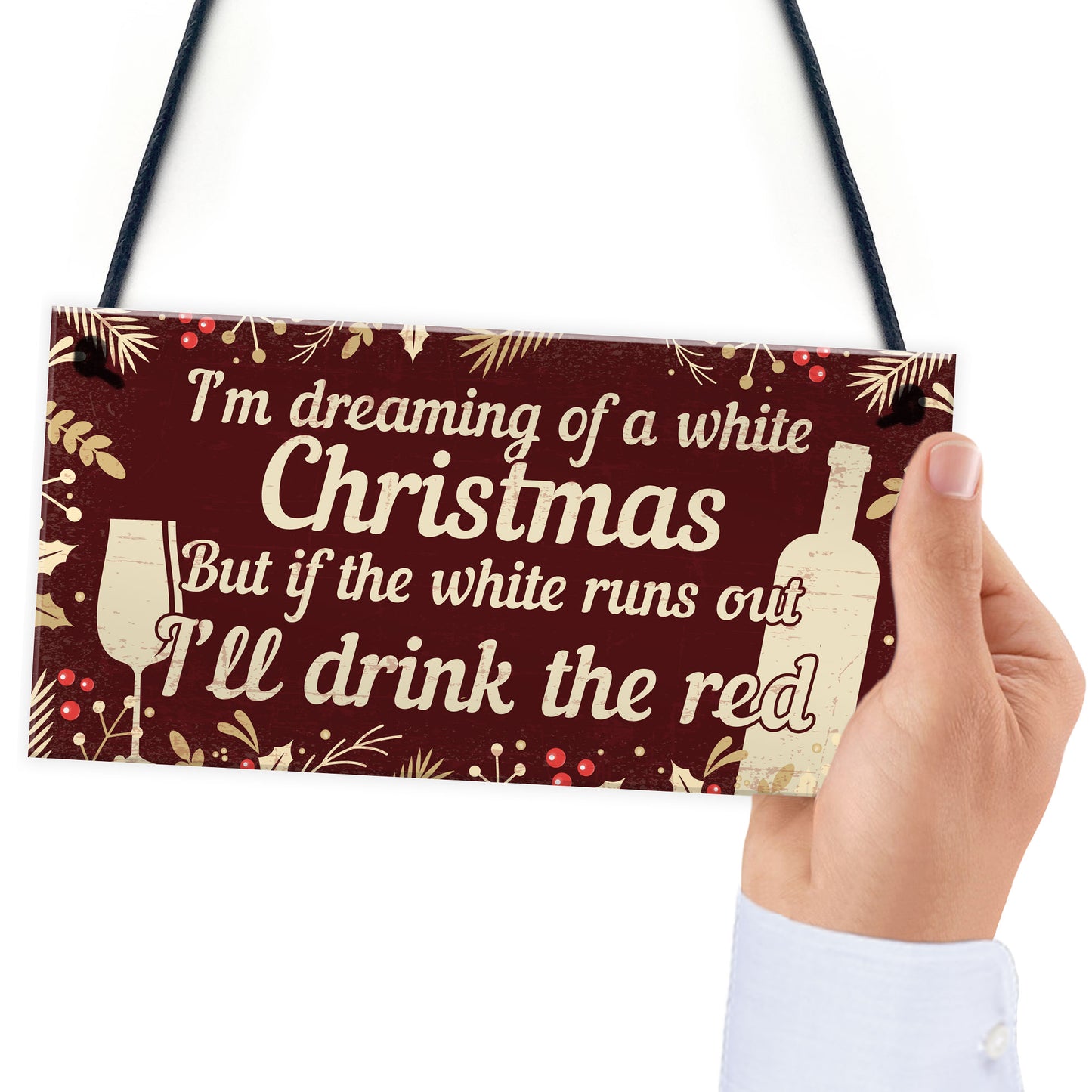 Funny Alcohol Sign Hanging Plaque Christmas Decoration Xmas Gift