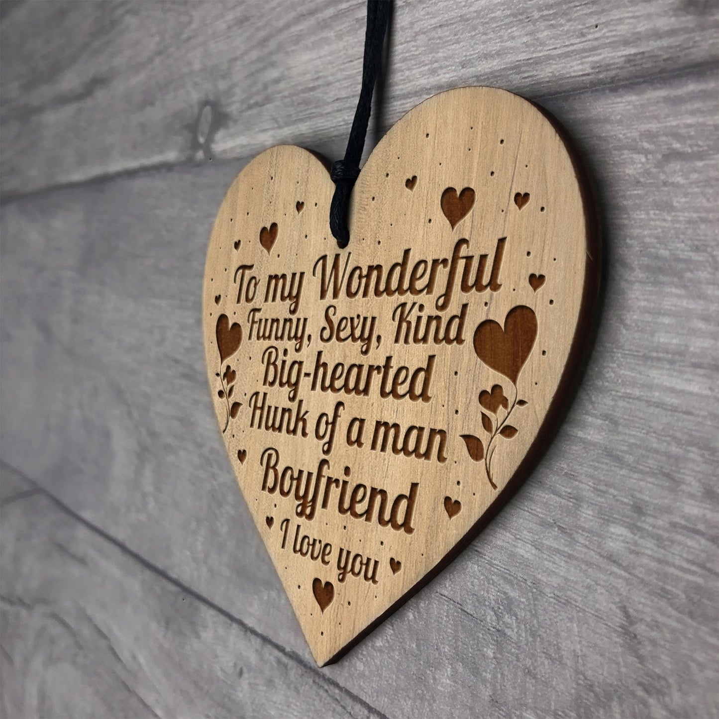 FUNNY Gift For Boyfriend Engraved Heart Birthday Christmas Gift