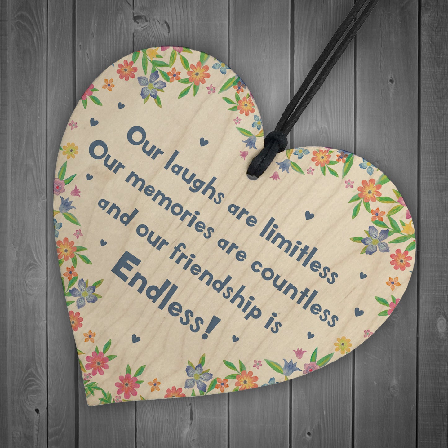 Special Friendship Gift Hanging Wooden Heart Birthday Christmas