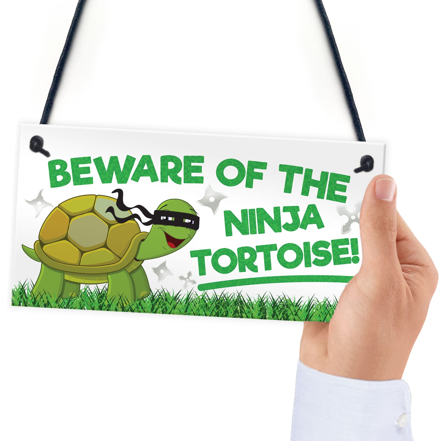 Beware Of The Ninja Tortoise Hanging Plaque