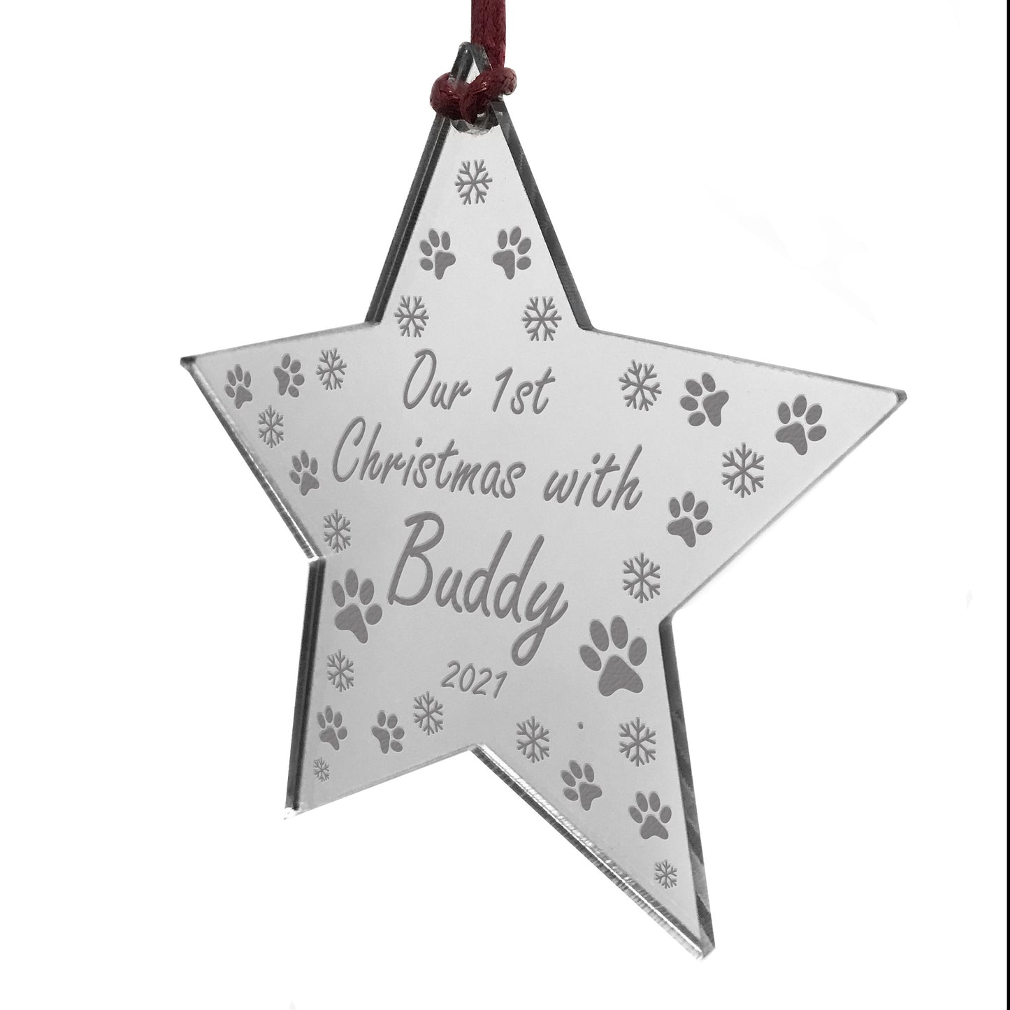 Our 1st Christmas With Any Name Personalised Star Dog Christmas