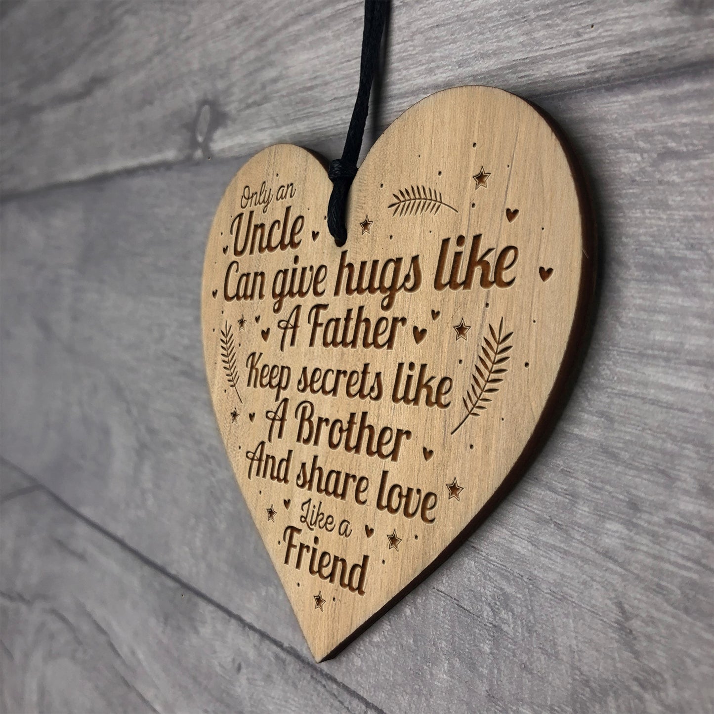 Birthday Christmas Present For Uncle Engraved Heart Uncle Gift
