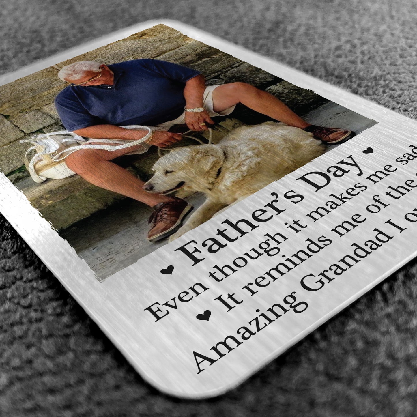 Fathers Day Gift Grandad Memorial Gift Personalised Metal Card