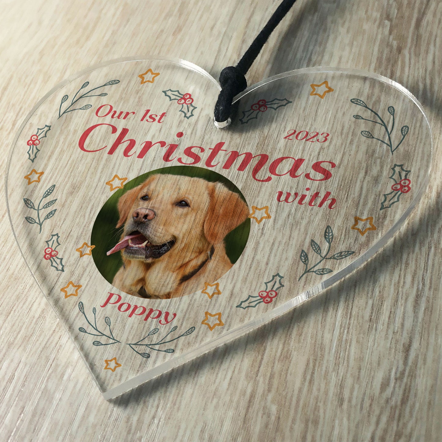 Dogs 1st Christmas Bauble Personalised Photo Christmas Decor