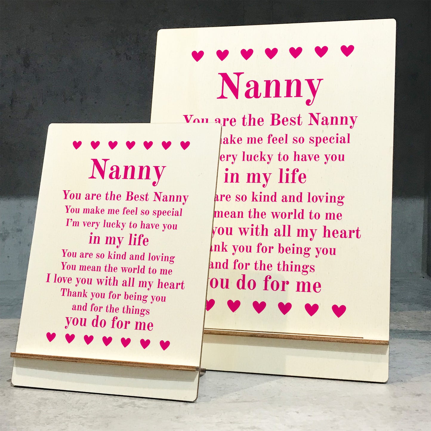 Gifts for Nanny A5 Wood Standing Sign Birthday Mothers Day Gift