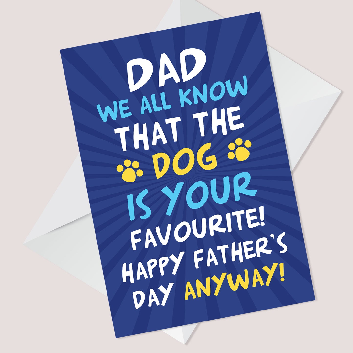 Funny Fathers Day Card From Daughter Son Dog Novelty Joke