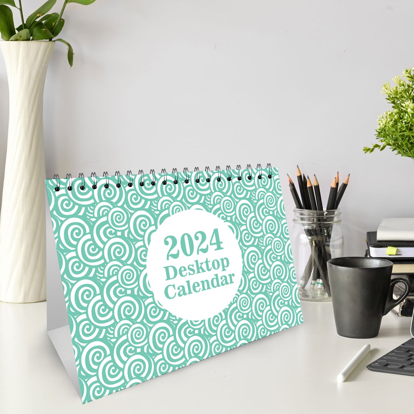 2024 Month to View Flip Over Desk Top Calendar Planner For Girls
