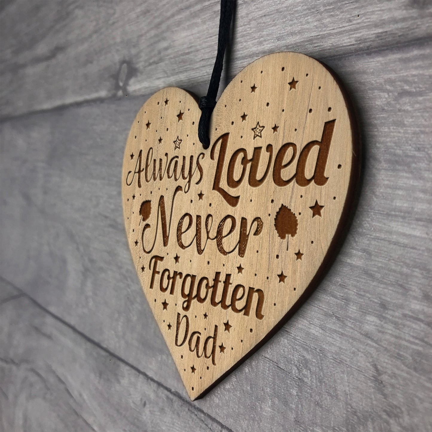 Beautiful Memorial Plaque For Dad Engraved Heart Dad Gift