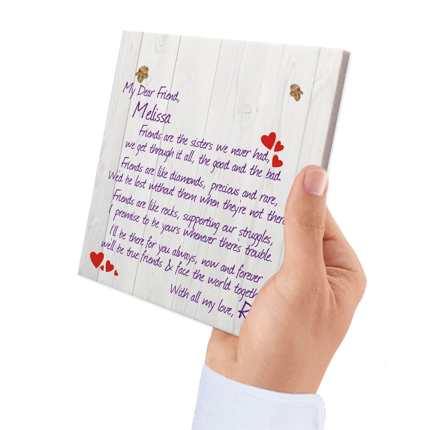 Personalised Friends Are.. Friendship Plaque Sign Thank You Gift