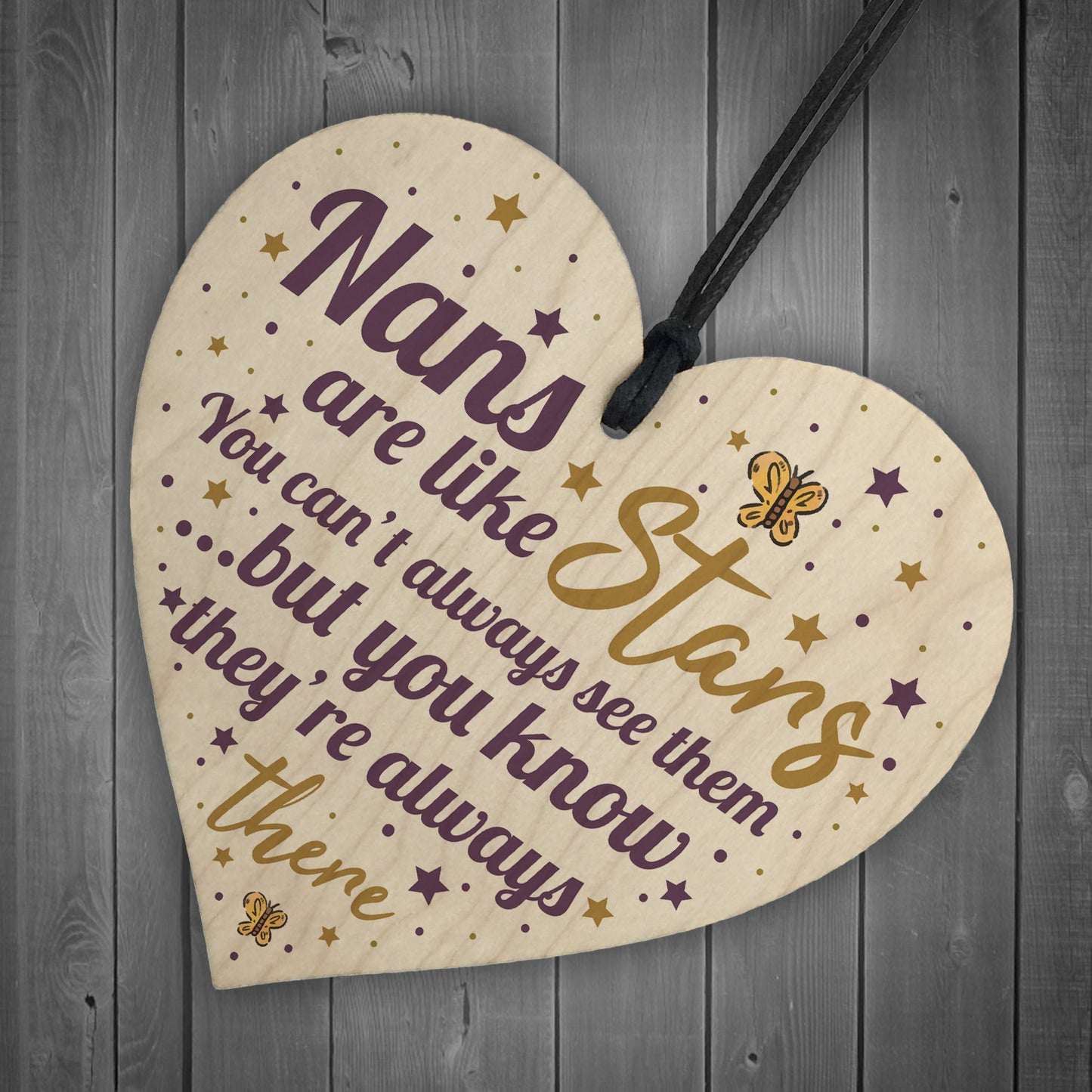 Nan Gift For Christmas Birthday Heart Plaque Keepsake THANK YOU