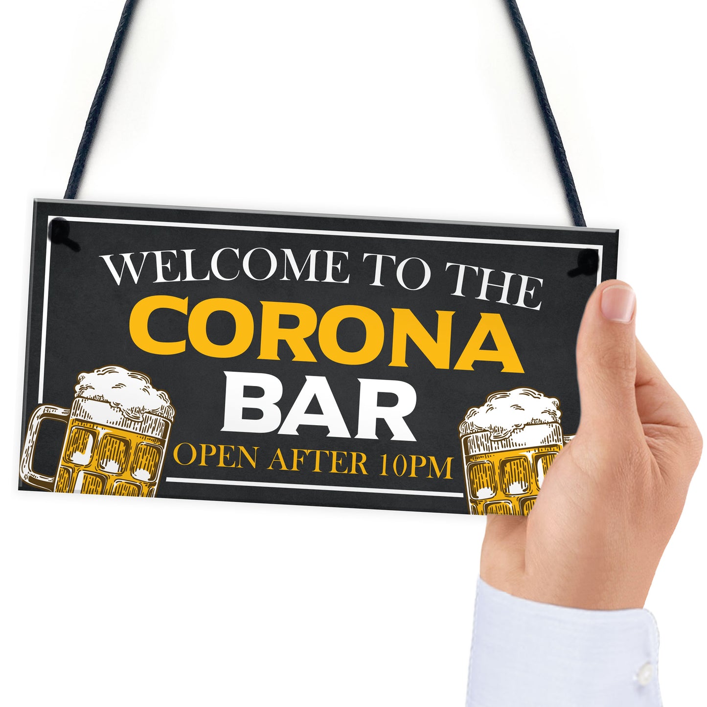 Novelty CORONA BAR Sign Open After 10 Home Bar Pub Sign