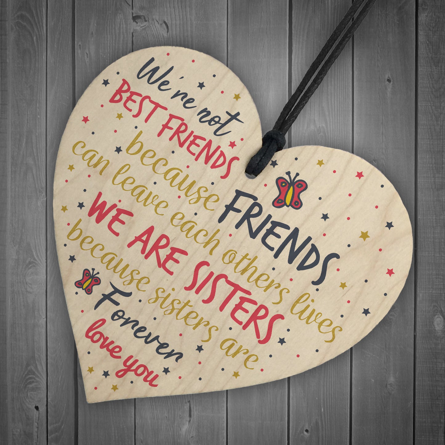 Thank You Sisters Friendship Plaques Wooden Heart Friend Gifts