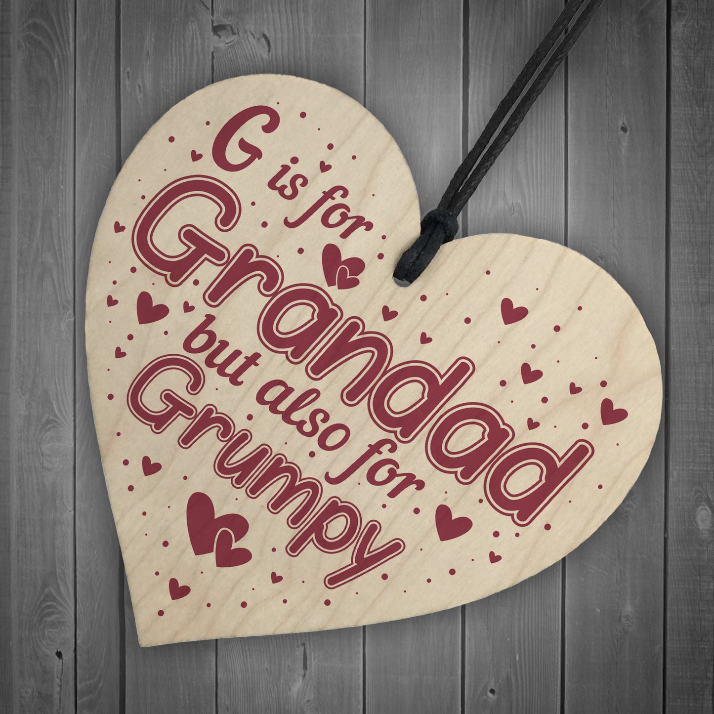 Funny Gift For Grandad Wooden Heart Sign Birthday Christmas Gift