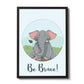 Framed Animal Elephant Print For Nursery Nursery Wall Art Decor