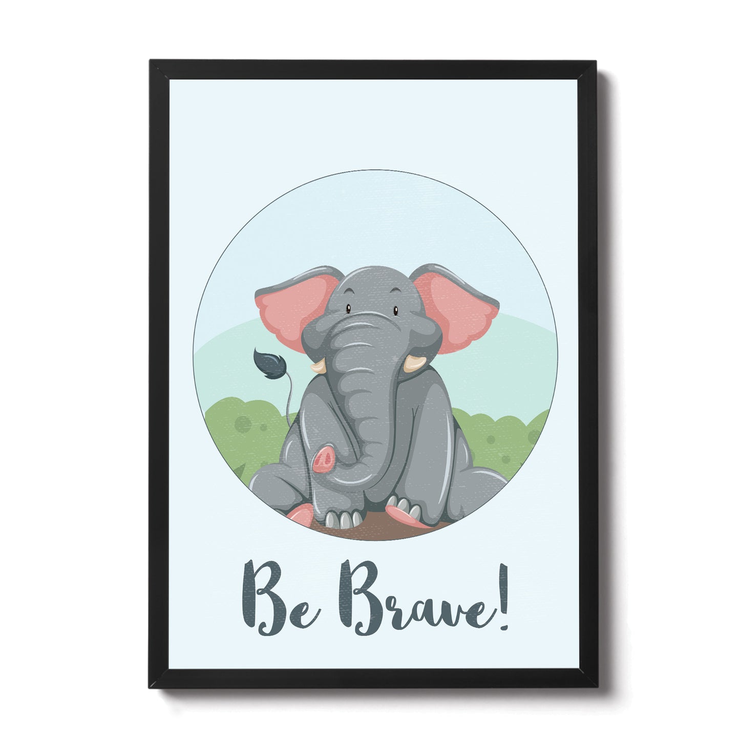 Framed Animal Elephant Print For Nursery Nursery Wall Art Decor