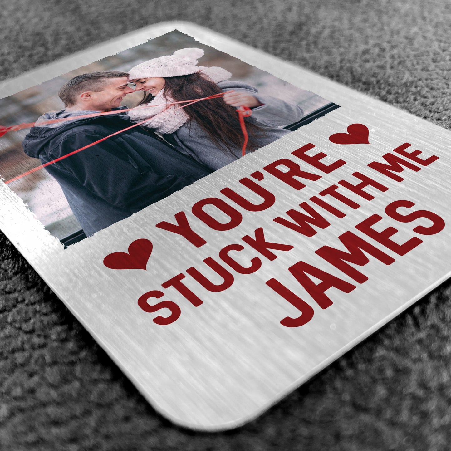 Personalised Gift For Boyfriend METAL Keepsake Photo Card