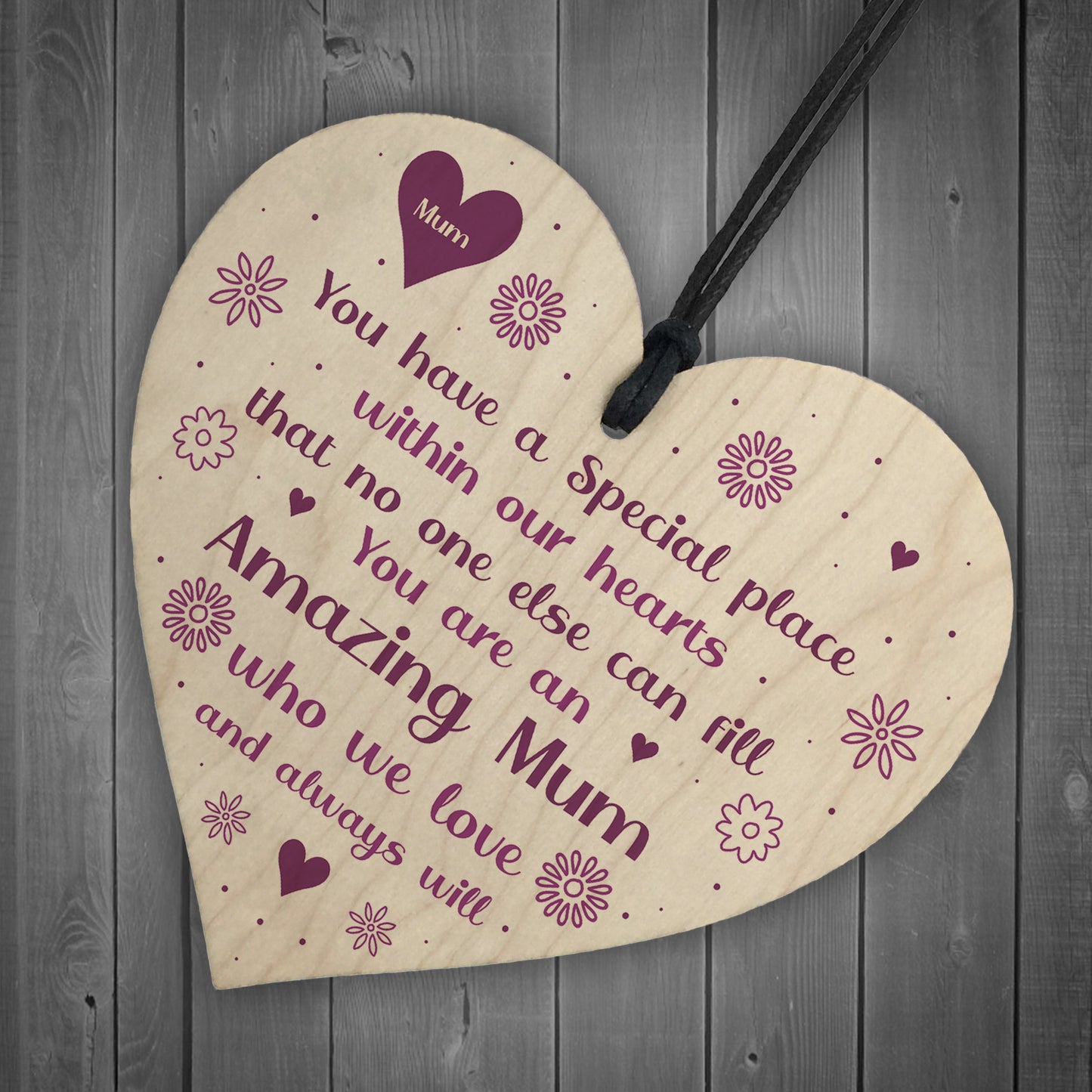 Amazing Mum Gifts For Birthday Wooden Heart Sign Thank You