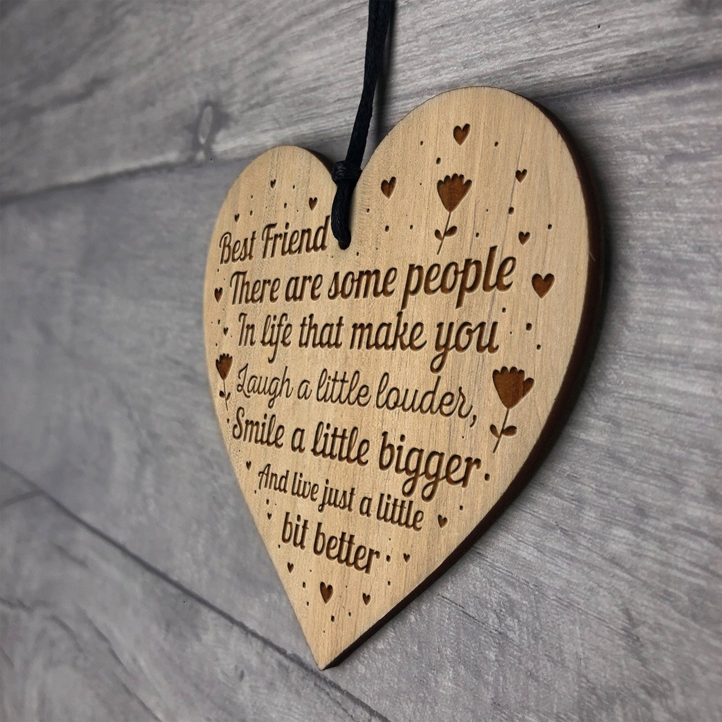 Best Friend Gift Idea Engraved Heart Friendship Sign Birthday