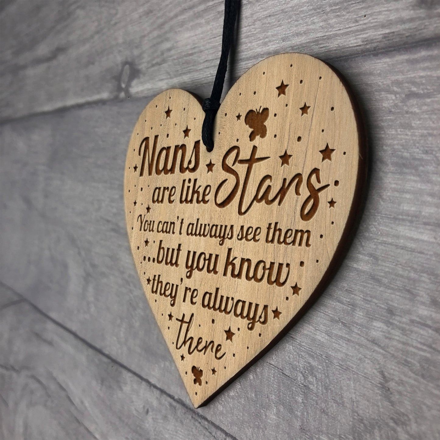Beautiful Nan Plaque Engraved Heart Like Stars Nan Birthday Xmas