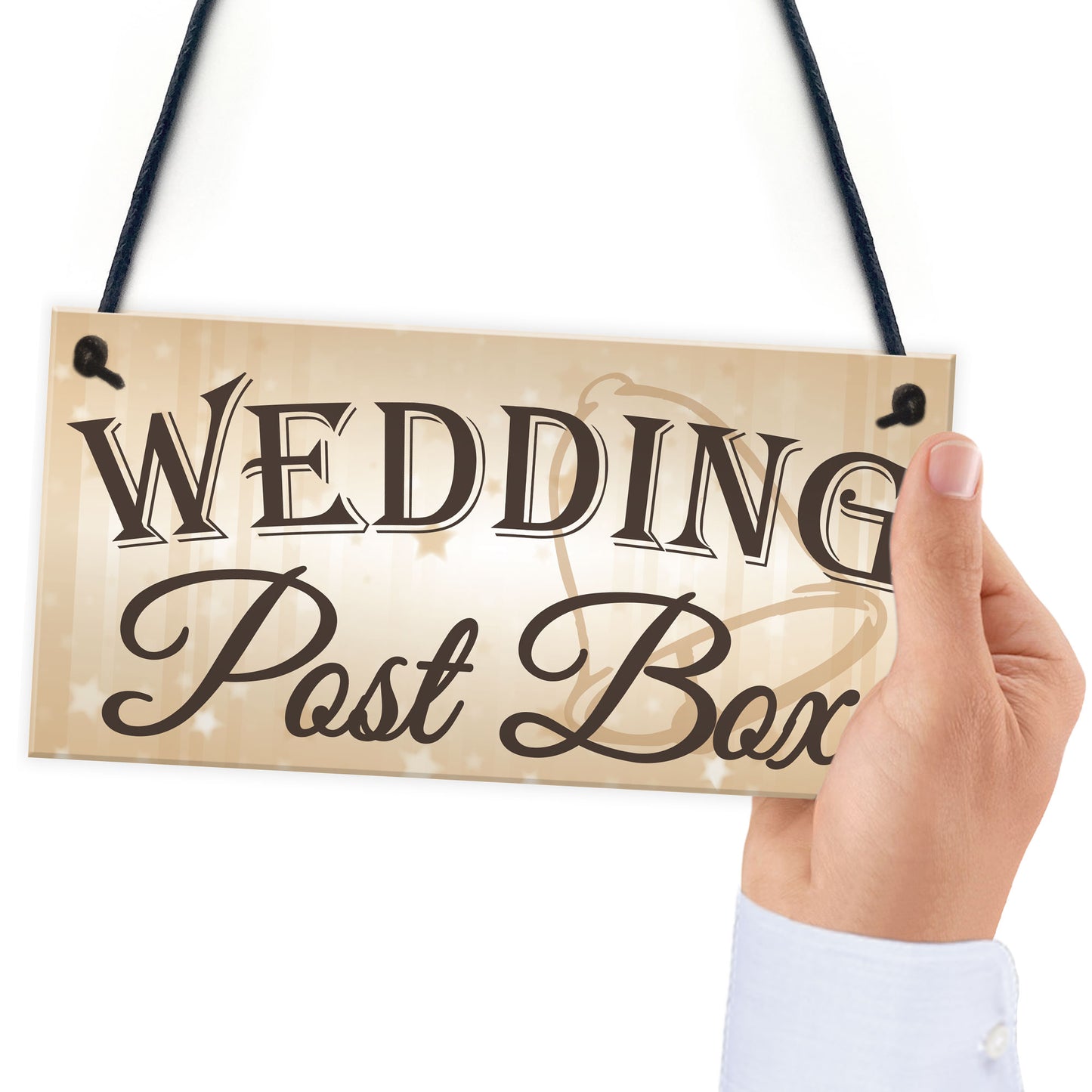 Wedding Post Box Hanging Decorative Plaque Well Wishes Table Sig