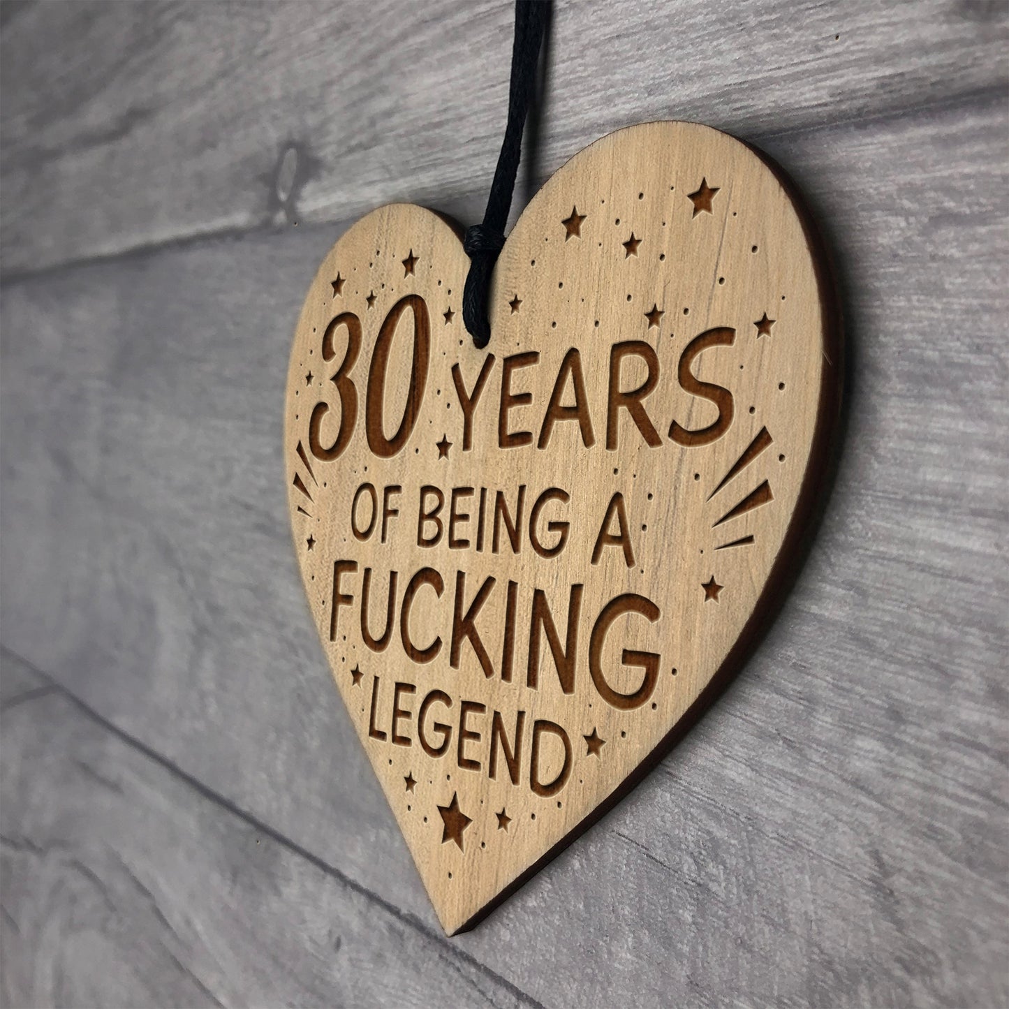 Funny Humorous 30th Birthday Gift For Men Women Engraved Heart