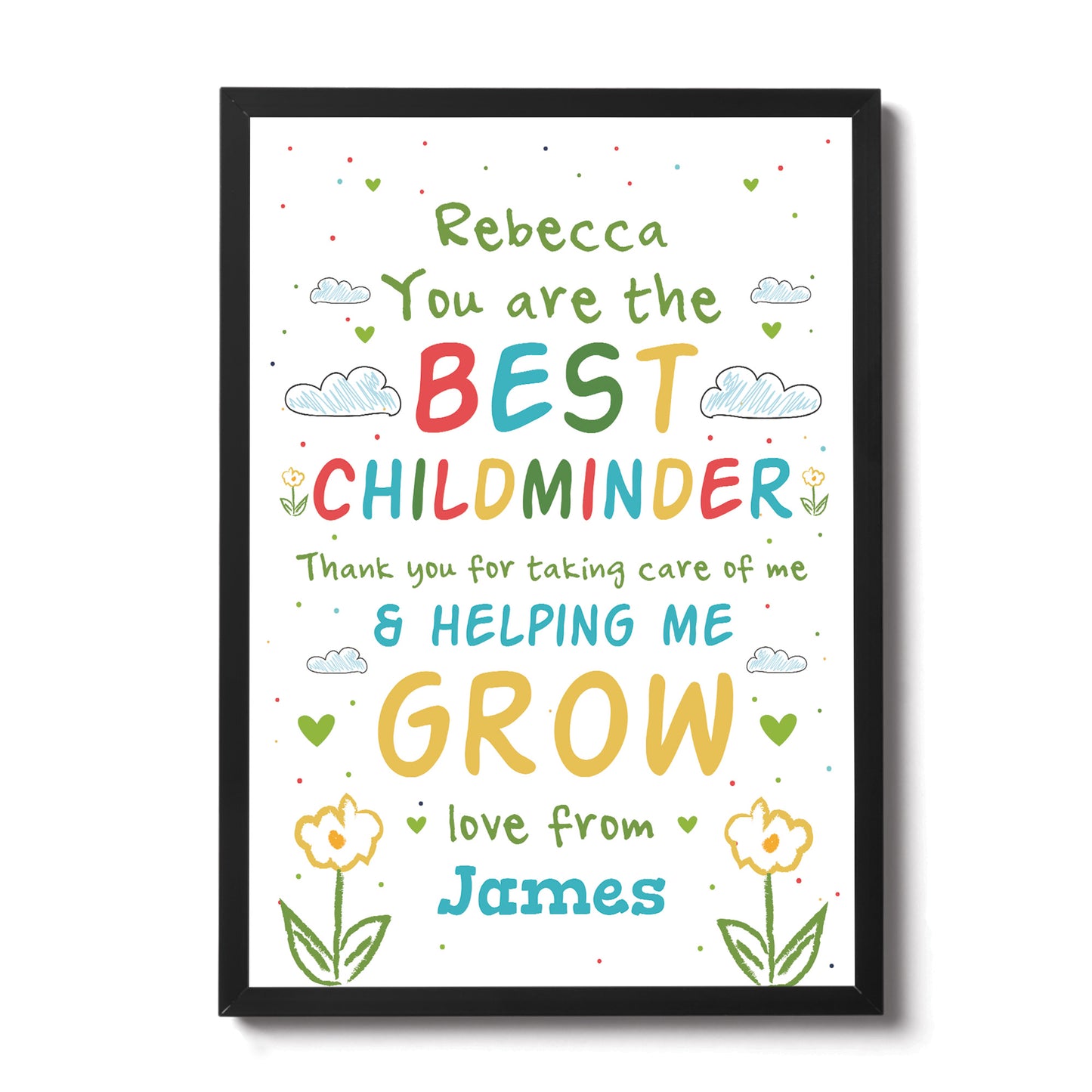 Personalised Leaving Nursery Pre School Thank You Childminder