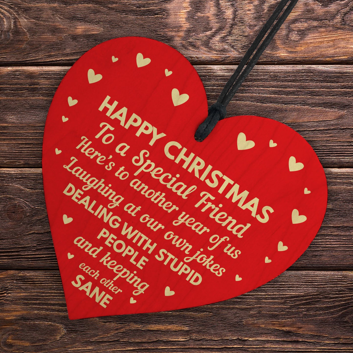 Christmas Gift Wood Heart Sign Novelty Friendship Gift