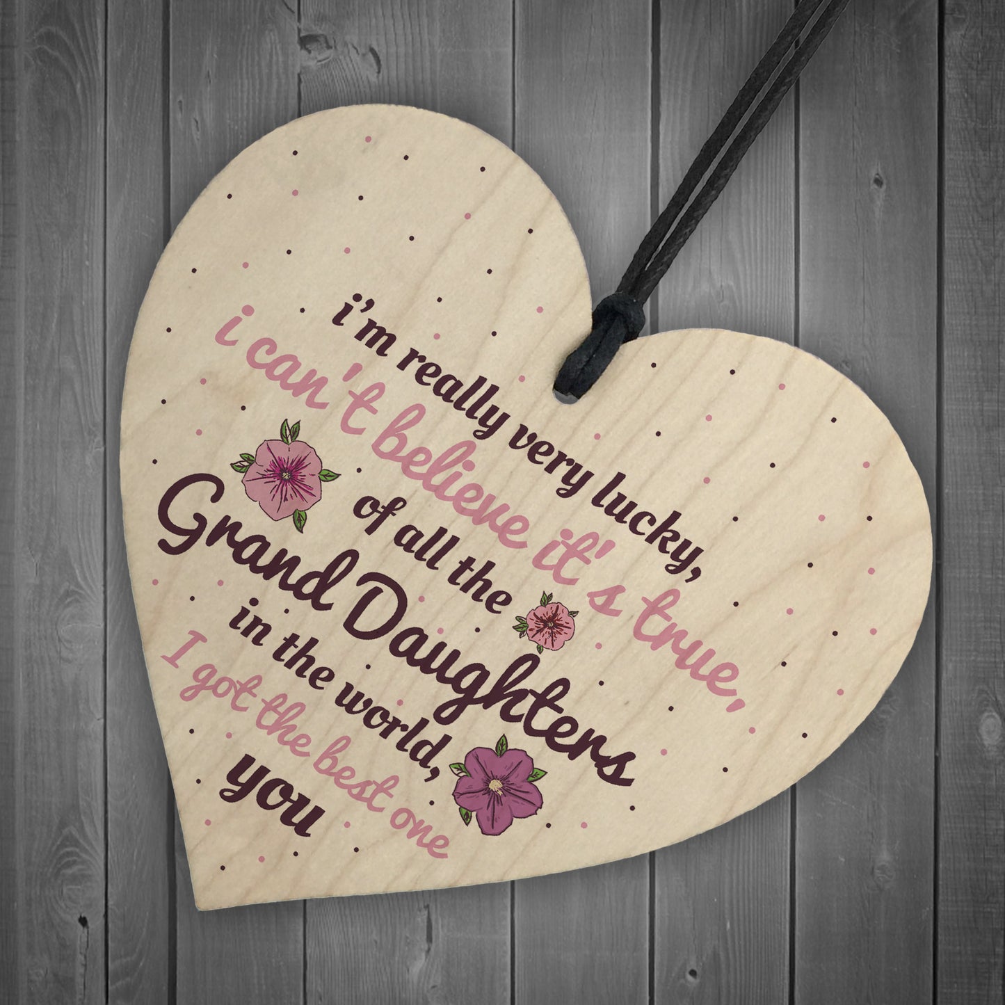Granddaughter Gift Wooden Heart Birthday Thank You Gifts For Her
