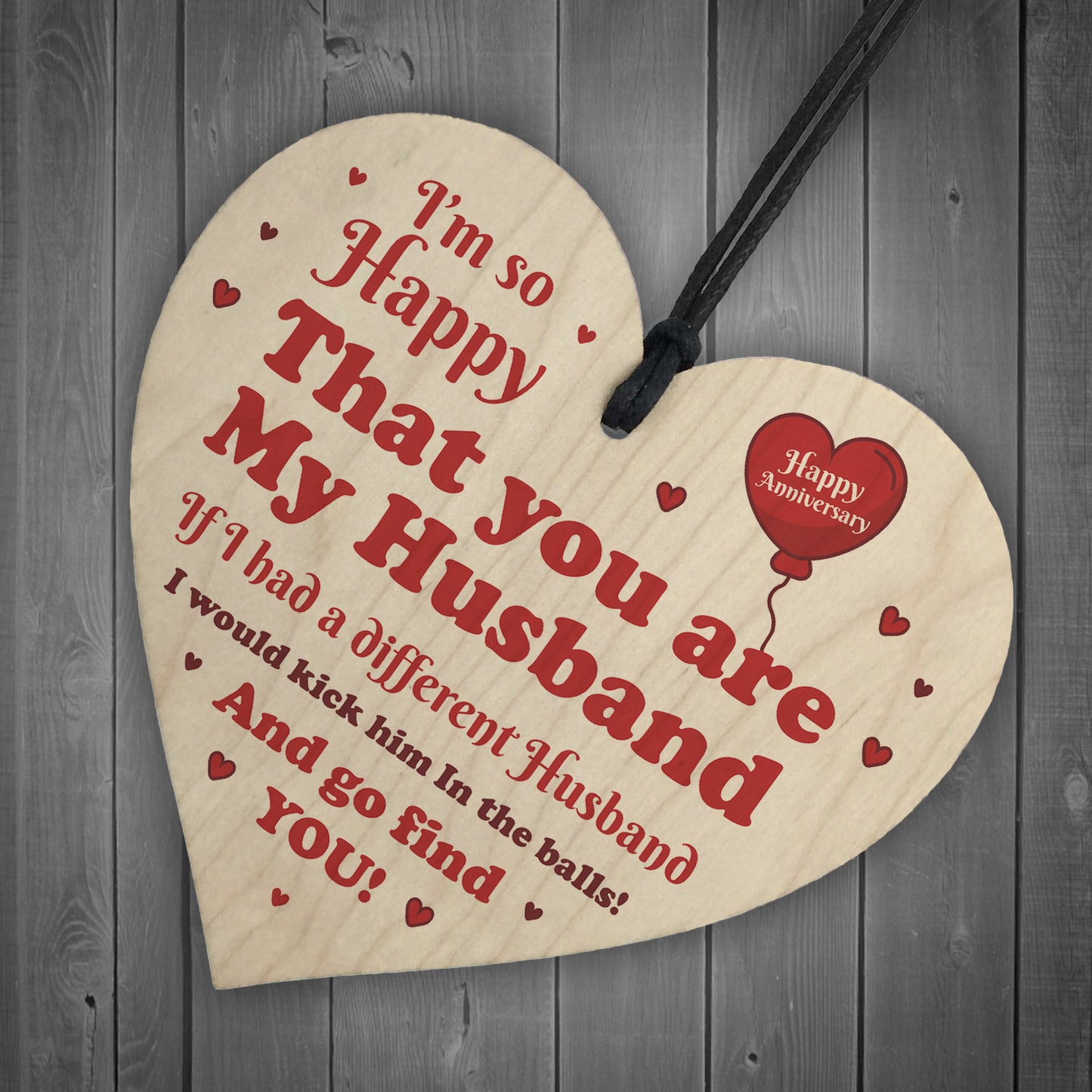 Funny Gift For Husband Wood Heart Anniversary Gift For Husband