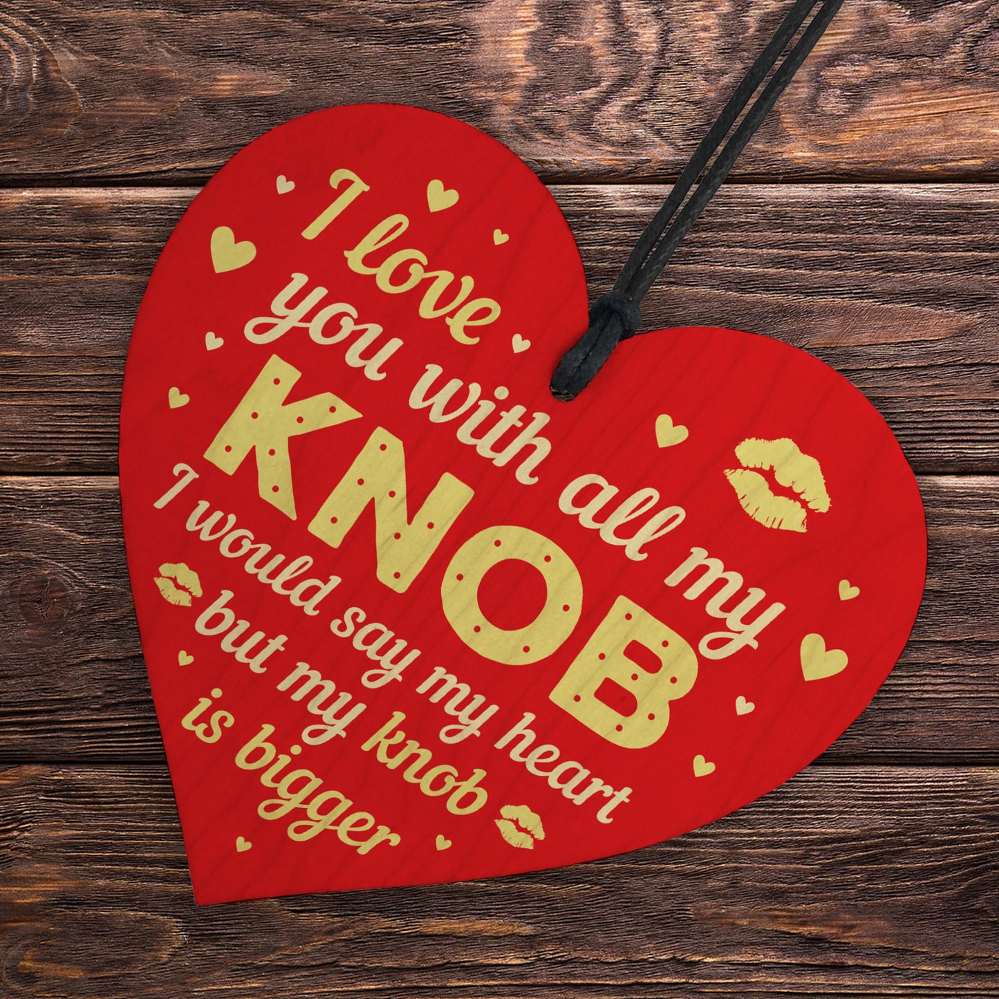 Funny Valentines Gifts Girlfriend Wife Wood Heart Anniversary
