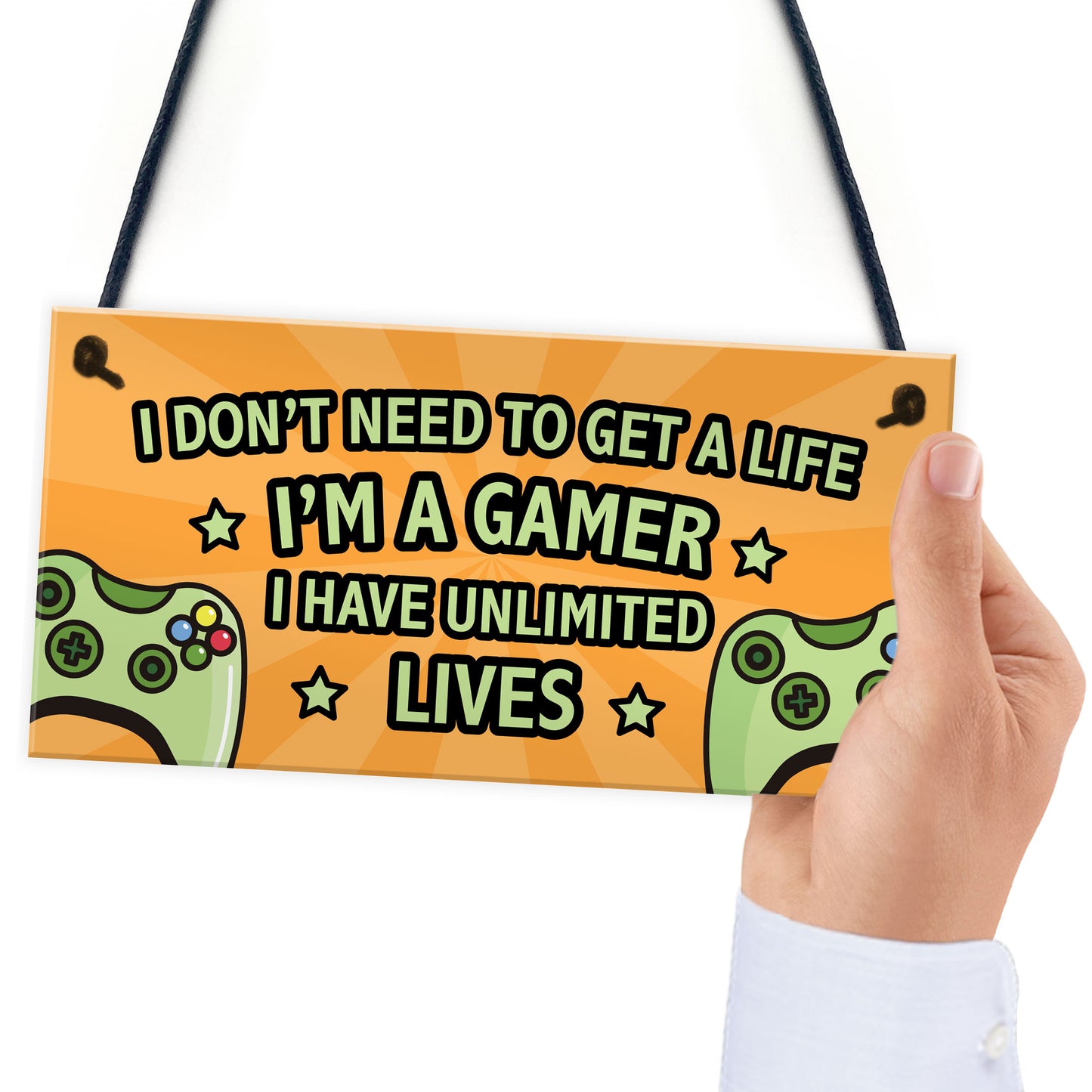 Gaming Sign Retro Hanging Door Plaque For Boys Bedroom Man Cave