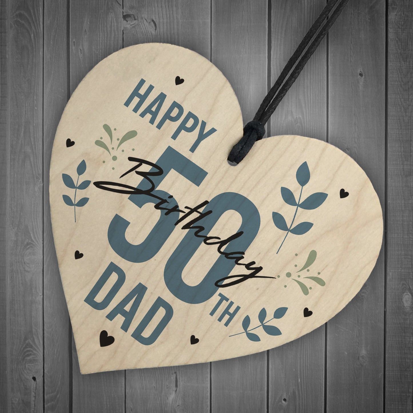 Personalised 40th 50th 60th Birthday Gift For Dad Wood Heart