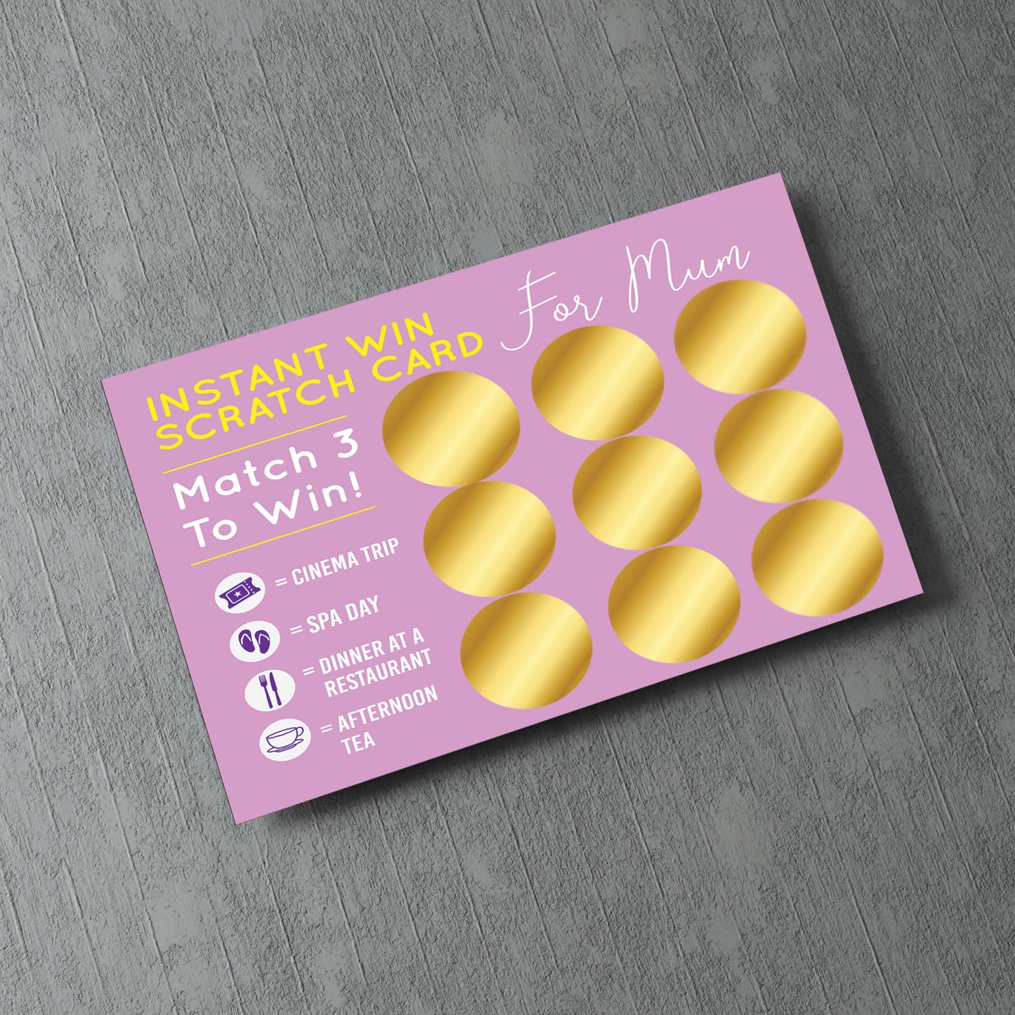 Mum Scratch Card Mothers Day Birthday Gift for Mum Surprise Card