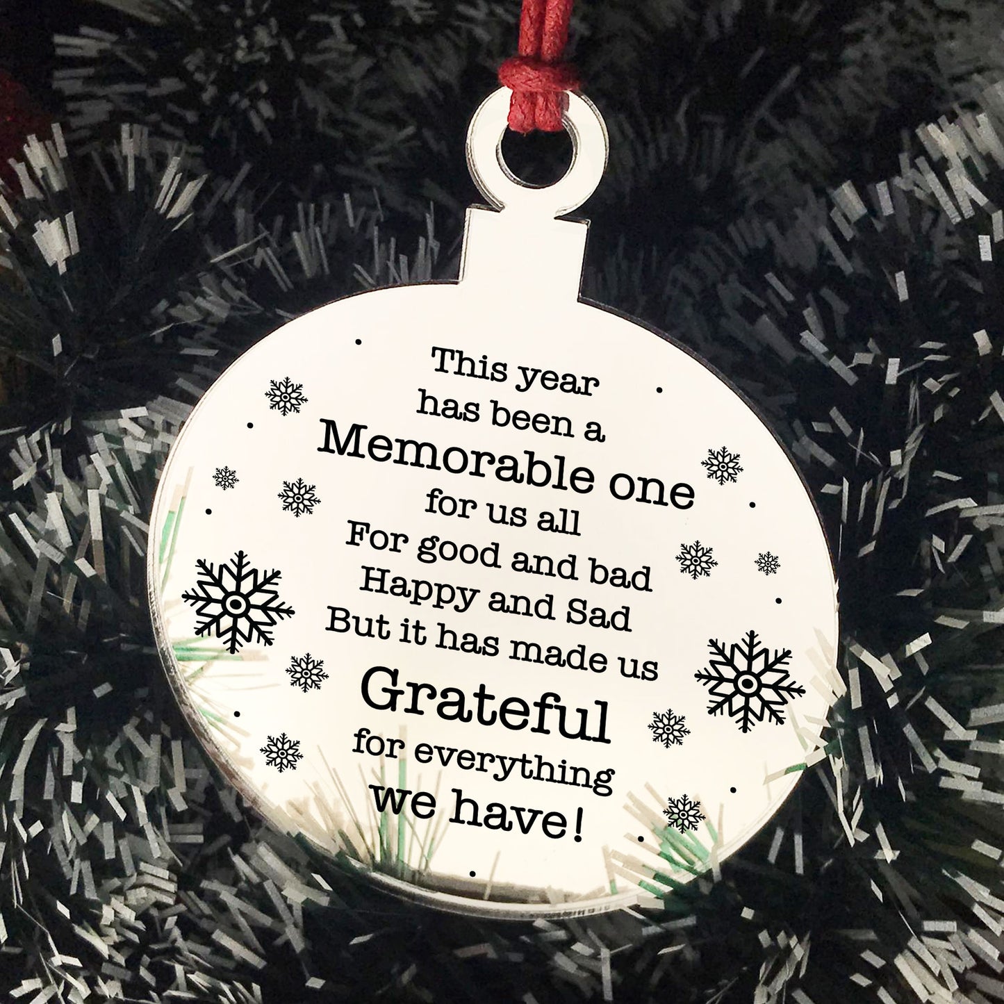 Lockdown Gift Poem Christmas Tree Decoration Engraved Bauble