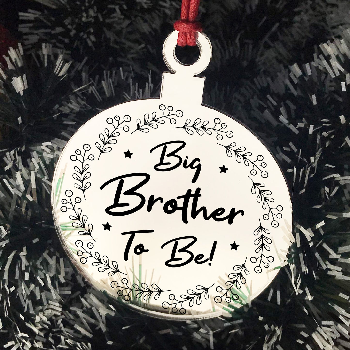 Big Brother To Be Hanging Christmas Tree Bauble Gift New Baby