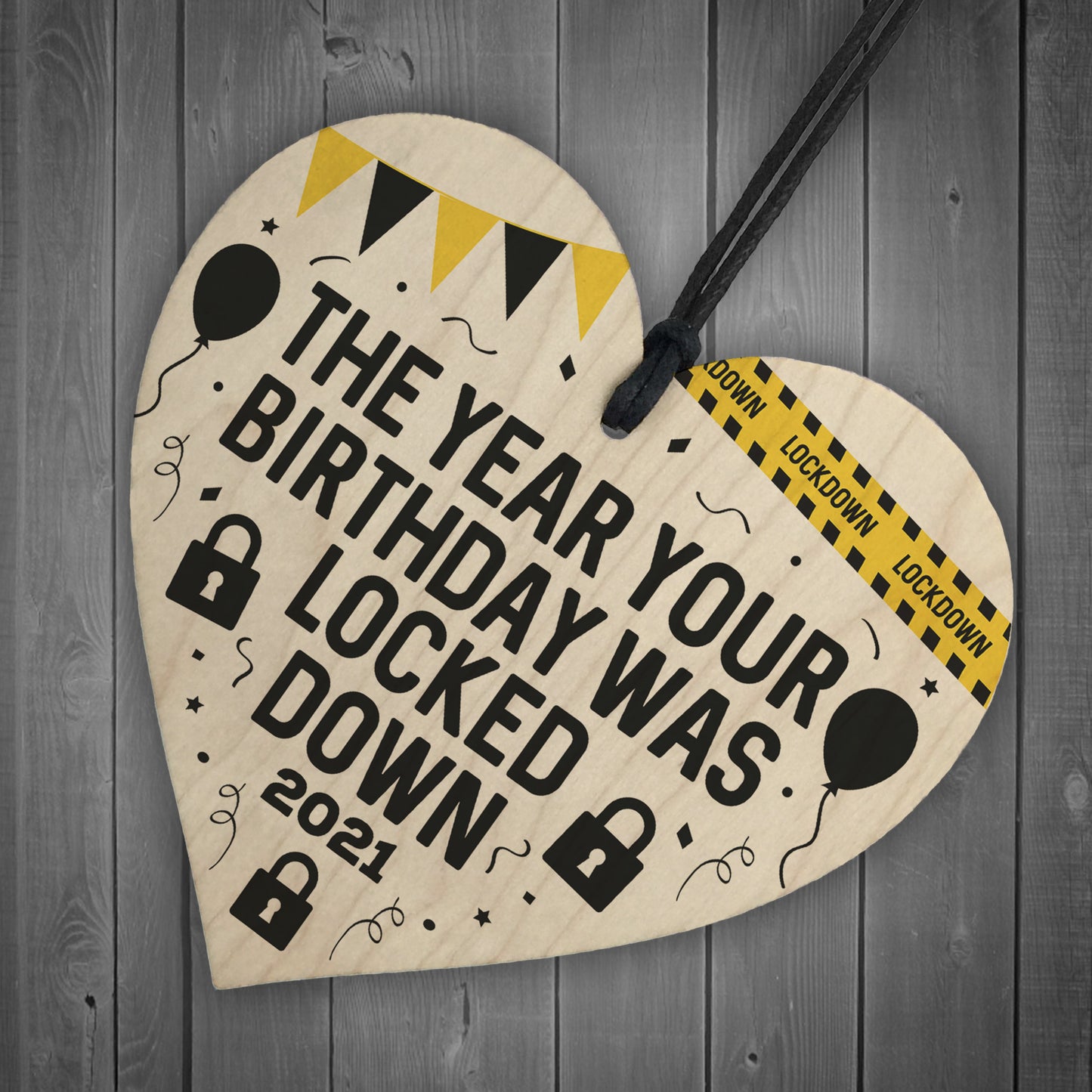Birthday Lockdown Gifts Novelty Wood Heart Gifts For Friend Him