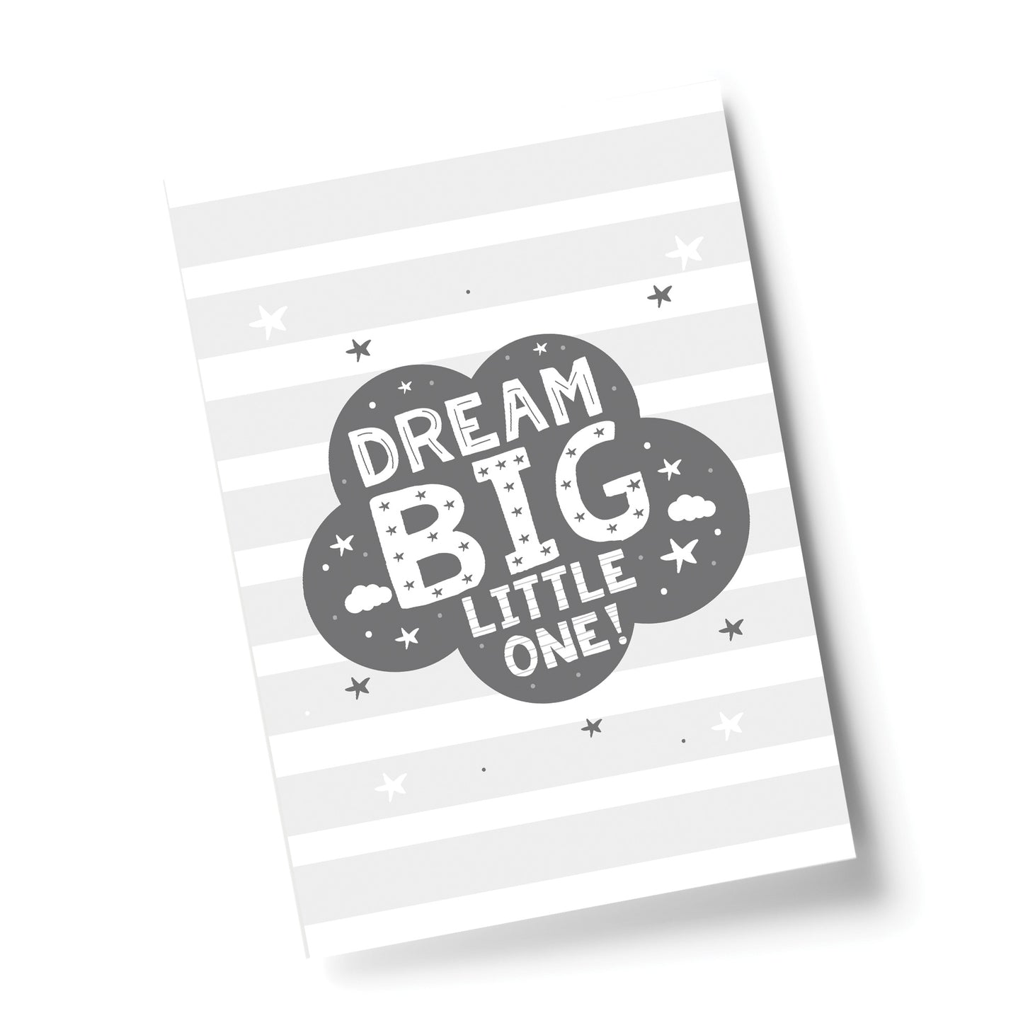 Grey Nursery Print Dream Big Baby Kids Room Pictures Wall Art