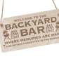 Backyard Bar Welcome Sign Hanging Home Bar Wooden Engraved