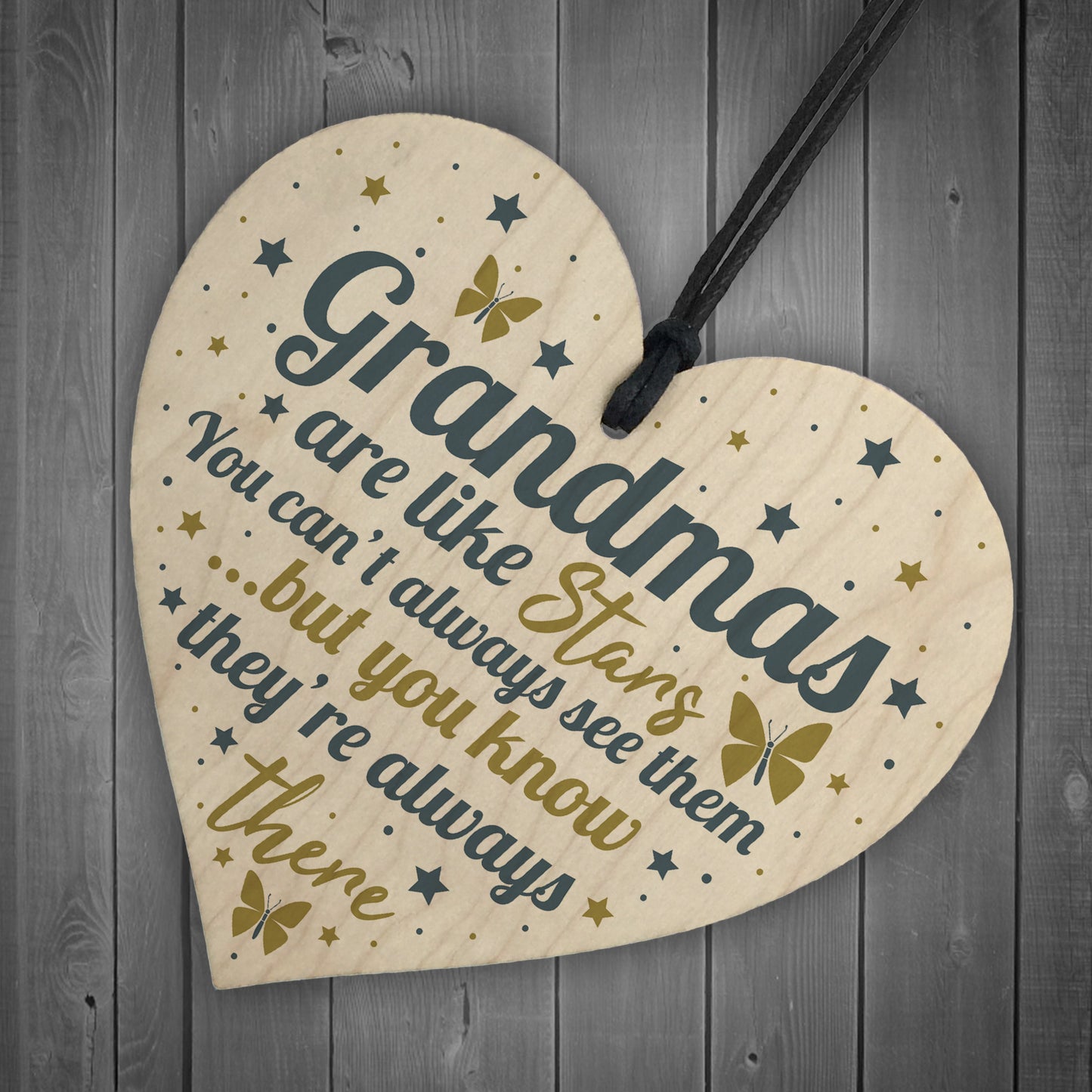 Grandma Gifts For Christmas Birthday Wood Heart Plaque Keepsake