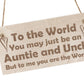 Auntie And Uncle Plaque Engraved Wood Sign Auntie Gift Uncle