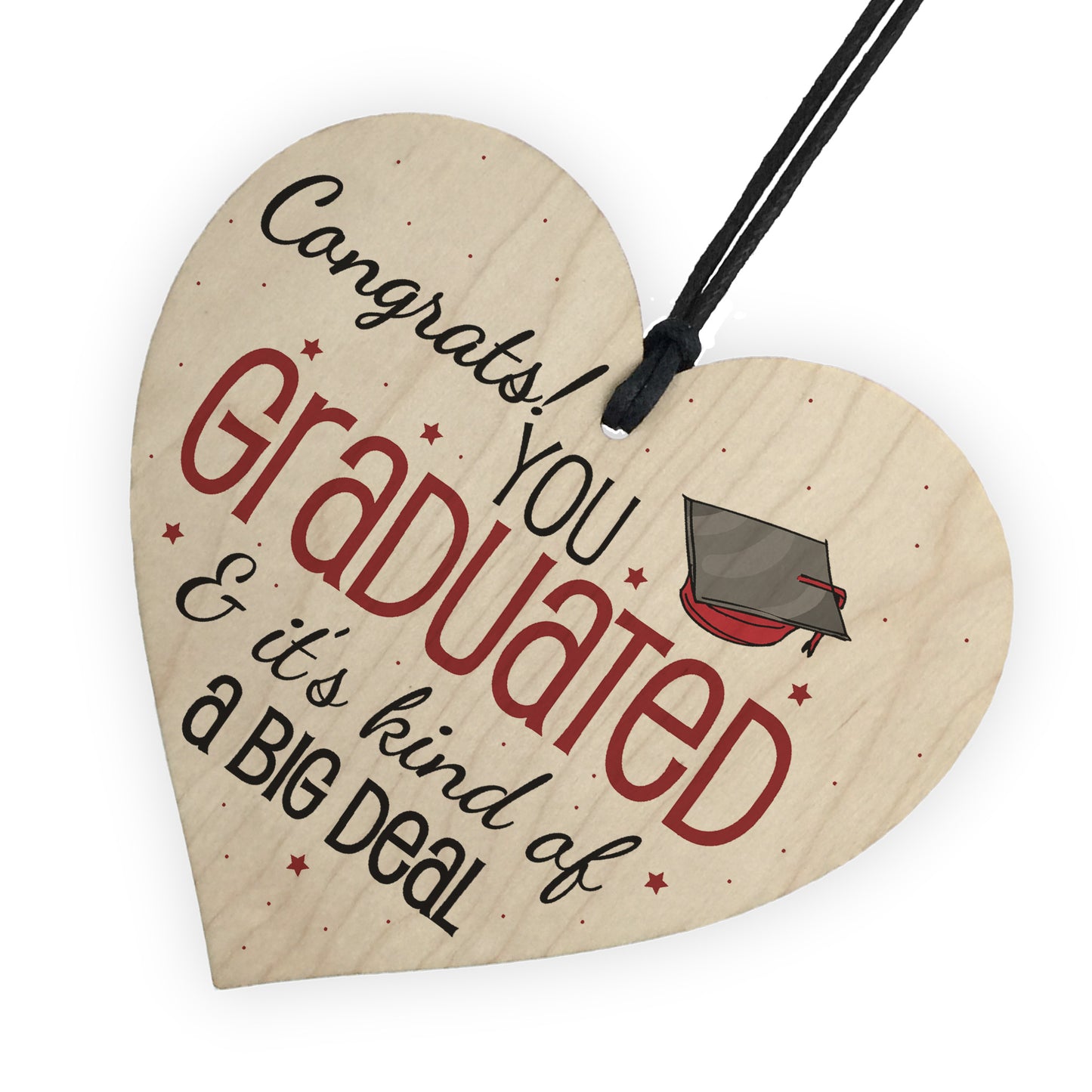 Big Deal Graduation Wooden Heart Keepsake Gift Congratulations